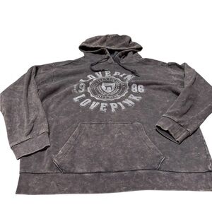 PINK Victoria's Secret Charcoal Love Pink 1086 Hoodie for Women Sz M